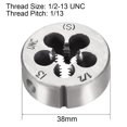 thumbnail image 2 of Unique Bargains 1/2-13 UNC Rond Matrices de Filetage de Machine, 1.5' OD Rond Matrices Outil Acier, 6G Classe de Précision, 2 of 3
