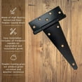 thumbnail image 2 of T-Hinges 8" - 2 Pack - Powder Coated Black - Screws Included - DHH8, 2 of 4