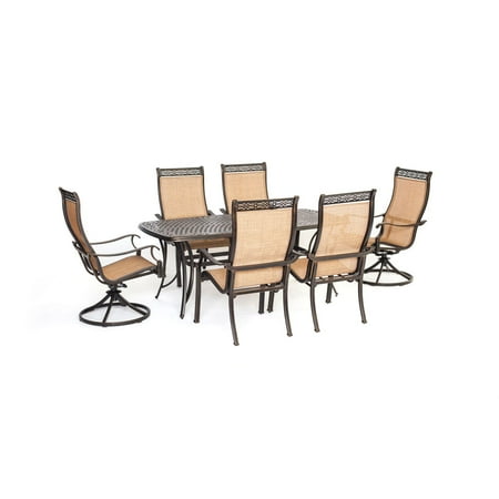 Cambridge Outdoor Legacy 7 Piece Dining Set With Two Swivel Rockers Tan Walmart Com