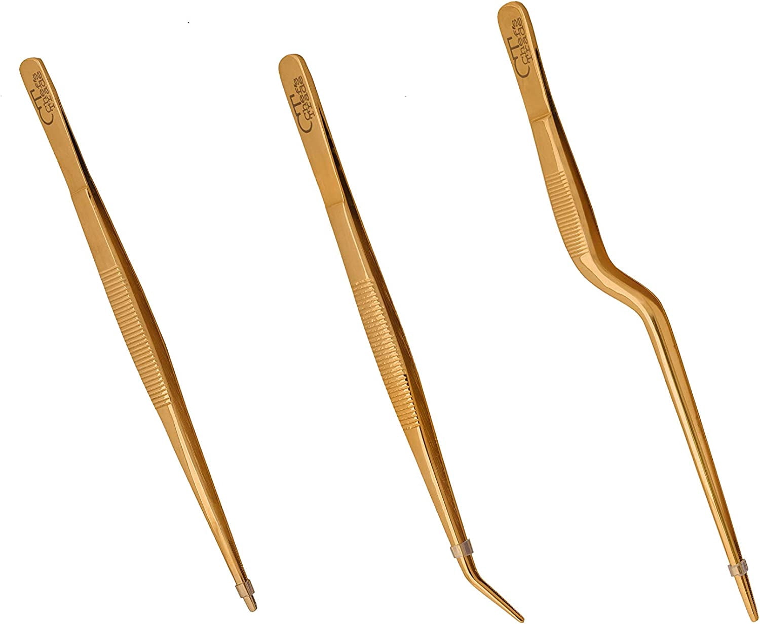 Plating Tweezers/Tongs, Precision Stainless Steel Kitchen Culinary Tweezers 3PCs Set