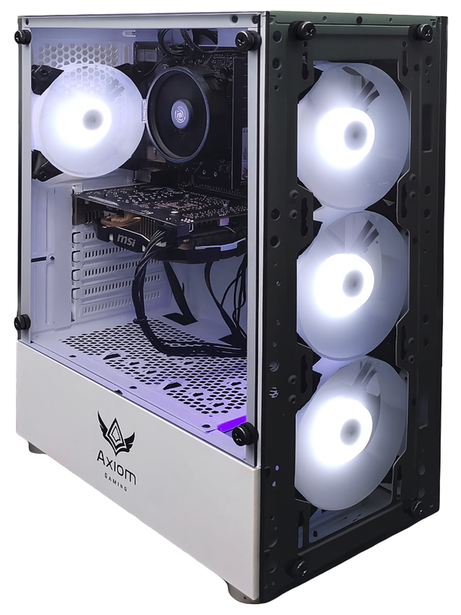 Axiom Gaming® Whiteflare Gaming PC Desktop – AMD Ryzen 5, 16GB DDR4, 512GB SSD, GTX 1060 6GB, WiFi, Windows 11 Home