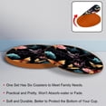 thumbnail image 4 of Bats Set of 6 Round Coasters, Microfiber Leather Drink Coasters, 11x11 cm/4.3x4.3 in Coaster Set for Table and Home Decor, 4 of 6