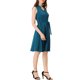 thumbnail image 4 of INSPIRE CHIC Women's Sleeveless V Neck Summer Midi Button Front Dress Lake Blue M, 4 of 6