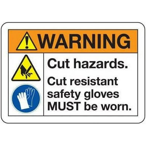 ANSI Warning Signs - Cut Hazards Safety & Compliance Signs/OSHA & ANSI Compliant Safety Signs/Machine Warning Signs Metal Sign Tin Sign 8x12 Inch