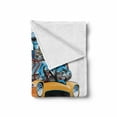 thumbnail image 2 of Race Car Soft Flannel Fleece Blanket, Illustration of a Single Classic Hot Rod Muscle Car with Flames and a Big Engine, Cozy Plush for Indoor and Outdoor Use, 50" x 60", Multicolor, by Ambesonne, 2 of 6