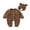Coffee, variant on ZAXARRA Infant Baby 2PCS Winter Outfits, Long Sleeve Solid Color Knitted Romper + Bear Hat Set