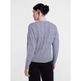 thumbnail image 4 of Scenario Women's Crewneck Cable Knit Mid-weight Sweater, Sizes XS-XXXL, 4 of 6