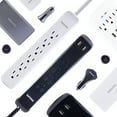 thumbnail image 6 of Philips 6-Outlet Surge Protector Power Strip, Braided, 4ft Cord, Flat Plug, 720 Joules, Black, 6 of 9