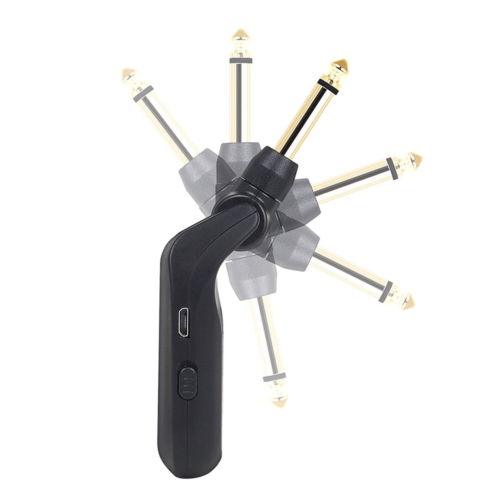 RIWPKFH Wireless Guitar System Transmitter Universal Plug 11x4.5x1.5cm 20Hz-20kHz 6.35mm ABS Bass Black Electric Guitar