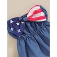 thumbnail image 5 of FEORJGP 4th of July Clothes for Kids Girl 0 3M 6M 12M 18M Toddler Infant One-piece Jumpsuits Strapless Backless Bow Rompers with Hairband Newborn Little Girls Fashion Cute Comfy Casual Outfits Summer, 5 of 7