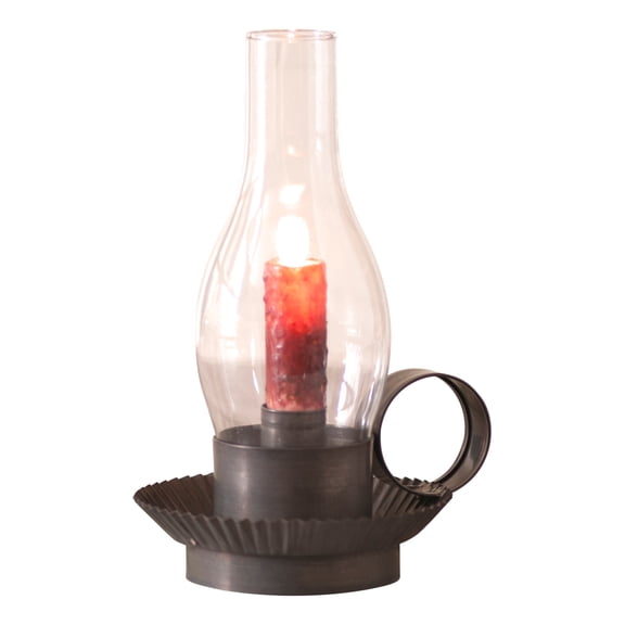 Irvins Country Tinware Hurricane Candle Lantern Kettle Black 9 inch Metal Indoor Tabletop E12 Taper