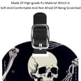 thumbnail image 4 of Square 2Pack PU Leather Skeleton Cruise Luggage Tag with Privacy Cover and Name ID Tag for Travel Handbags Backpacks Luggage Tags, 4 of 6