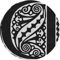 thumbnail image 1 of Ahgly Company Indoor Round Patterned Night Black Area Rugs, 4' Round, 1 of 6