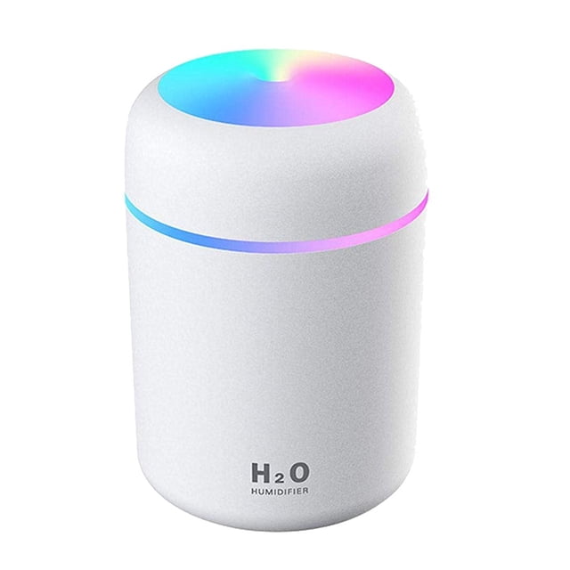 Office Humidifier for Desk Dehumidifiers for Home Dehumidifier for Bathroom Small Humidifier for Bedroom Humidifiers for Bedroom Portable Mini Humidifier 300ml Cool Mist Humidifier with Night Light