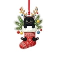 thumbnail image 2 of Christmas Acrylic Ornament, Flat Christmas Stocking Decoration, Clear Hanging Pendant, Cute Tree Ornament, Reusable Holiday Party Decor, 3.14 x 1.18 inch for Home Indoor, 2 of 7