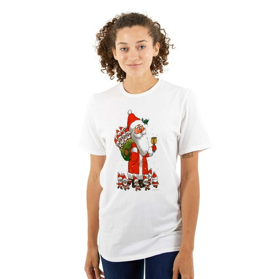 Cute Christmas Mini Santa Claus Women's Graphic T Shirt Tees Brisco Brands M