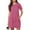 *Hot Pink, variant on ClodeEU Womens Summer Round Neck Shorts Sleeve Loose Mini Dress,Casual Tunic Dress With Pockets Brown,Womens Plus XL