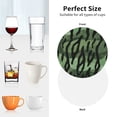thumbnail image 6 of Green-Animal Tiger Stripe Leather Drink Coasters for Drinks (6 Pack) for Tabletop Protection Round Shape, 6 of 6