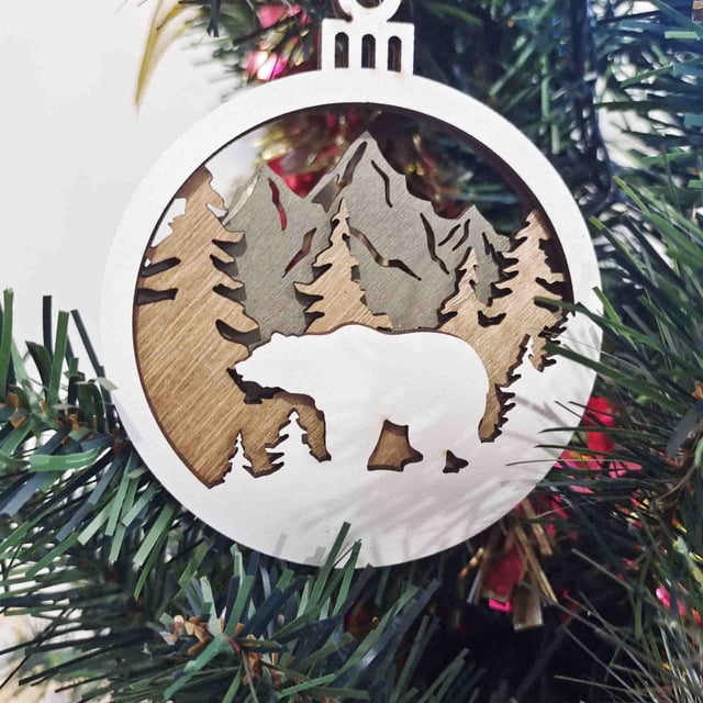 Xihbxyly Adornos Navideños de Madera, Juego Único de Escenas de Renos, Madera Natural Ecológica, Decoración Navideña Multiusos, Etiquetas de Regalo Vintage, Corona de Árbol para Decorar La Pared, Jue