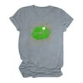 thumbnail image 4 of T-shirts de la Saint-Patrick pour Femmes Mode Saint-Patrick Imprimé Col Rond Manches Courtes T-Shirt Décontracté Haut Saint-Patrick, 4 of 4