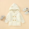 thumbnail image 2 of Vikakiooze Toddler Boys Girls Solid Color Ears Hooded Knitted Tops Warm Coat Clothes, 2 of 9
