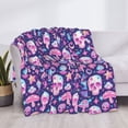 thumbnail image 3 of Rateoe mushroom rainbow color Skull Pattern Flannel Throw Blanket, Ultra-soft Blanket for Bed, Couch, Car, Hypoallergenic Anti-pilling blanket-40"x30"(Horizontal), 3 of 6