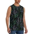 thumbnail image 2 of Balery Lavender Flowers Men's Sleeveless Muscle Shirts Workout Tank Top, Moisture Wicking, Odor Protection-X-Large, 2 of 8