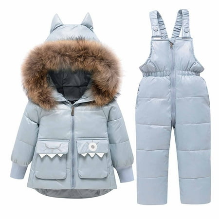 

JSGEK Solid Color Outerwear Coats Romper Snowsuits Sets Child Winter Warm Outfits Ski Bidi Outfits Comfort Girls Skiing Jackets Boys Snow Suits Winter Soft Regular Fit Light Blue 120