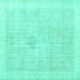 thumbnail image 1 of Ahgly Company Machine Washable Indoor Square Persian Turquoise Blue Traditional Area Rugs, 6' Square, 1 of 4