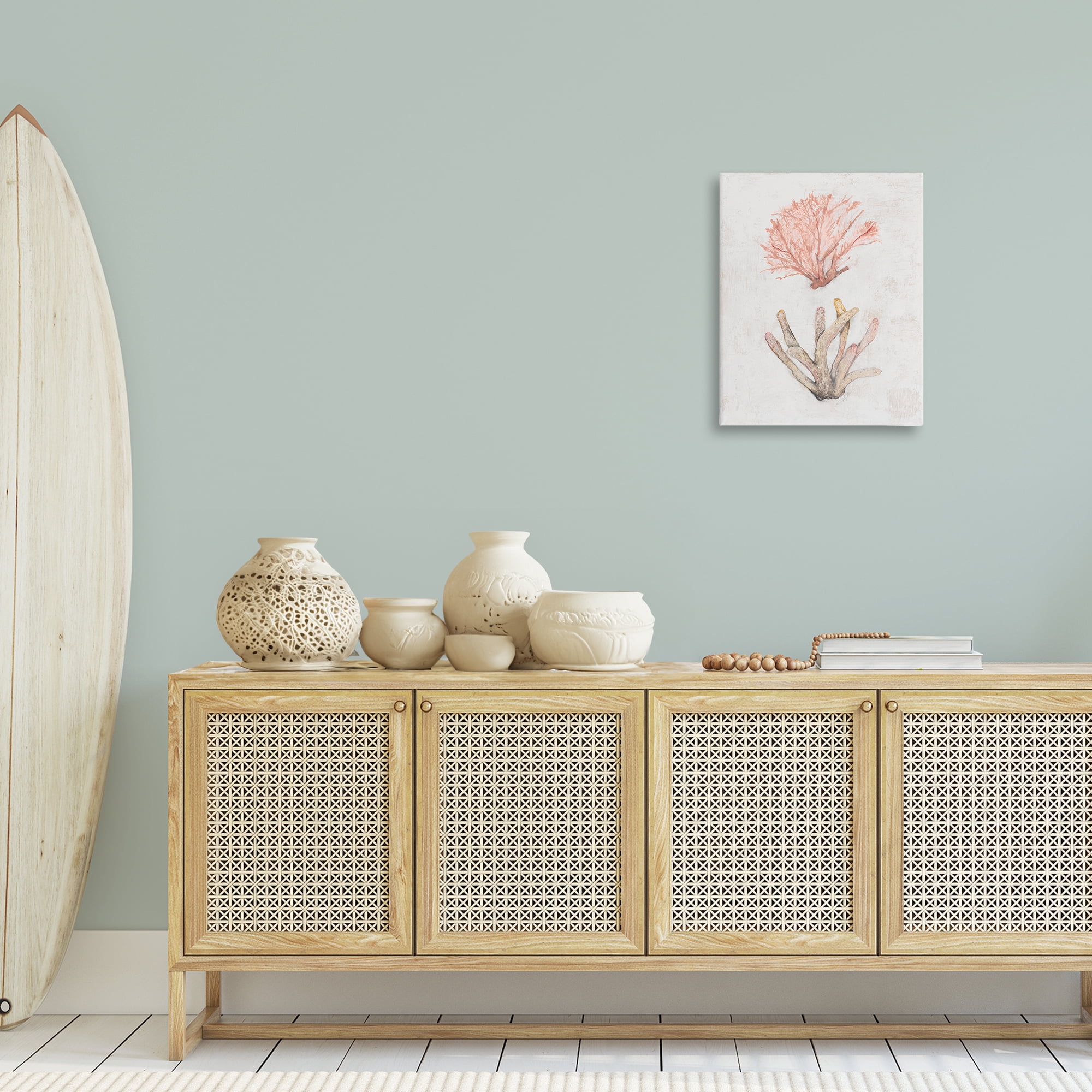 Stupell Industries Peach Coral Pieces Nautical & Beach Painting Wrapped Canvas Art Print Wall Art, 16 x 20