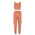 thumbnail image 6 of REORIAFEE Gym Outfits for Women Set Summer Outfit Women Casual Summer Round Neck Sleeveless Tops Long Pants Suit Orange L, 6 of 7