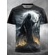thumbnail image 3 of Camiseta con estampado 3D de Fire Reaper para hombre, estilo gótico, para fiesta, calle, manga corta, cuello redondo, ropa de verano y primavera, 3 of 4