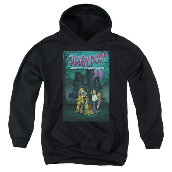 Scooby Doo! Mystery Incorporated Poster Kids Pull-Over Hoodie (X-Large) for Youth Boys and Girls, Black