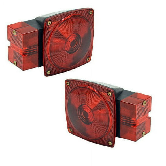 Tracker 157778 / 157779 Optronics Red / Black 6 x 4 1/2 Inch Boat Trailer Lights (Set of 2)