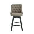 thumbnail image 5 of MINCETA Counter Stools,26" 360 Free Swivel Bar Stools,Modern Counter Height Upholstered Backrest Barstools with Button Tufted,Wooden Kitchen Stools Set of 2,Performance Fabric in Taupe, 5 of 5