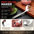 thumbnail image 5 of 2027 New 304 Stainless Steel Meatball Maker, Meatball Maker Spoon,Meatball Spoons,Stainless Steel Meatball Maker Spoon with Hole Convenient Storage Design Long Handle Spoon for Kitchen(A), 5 of 8
