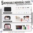 thumbnail image 5 of YOREPEK Large Travel Makeup Bag Organizer with 4 Removable Cases & 1 Jewelry Organizer Roll, Multiple Storage Pockets Cosmetic Bag Holds Toiletries/Skin Care/Hair Supplies/Brush, Black, 5 of 7