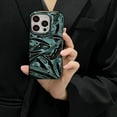 thumbnail image 2 of Case for iPhone 15,Luxury Plating Water Wrinkles Design Plating Frame Cute Lovely Girly Woman Shockproof Soft Silicone Protection Phone Case for iPhone 15,6.1 inch (Green), 2 of 9