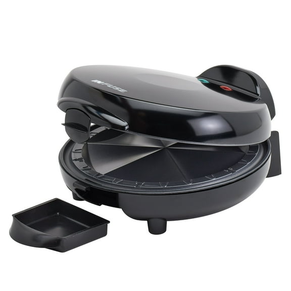 Infuse 9" Nonstick Electric Quesadilla Maker 6-Wedges with Lid Latch Lock, Black