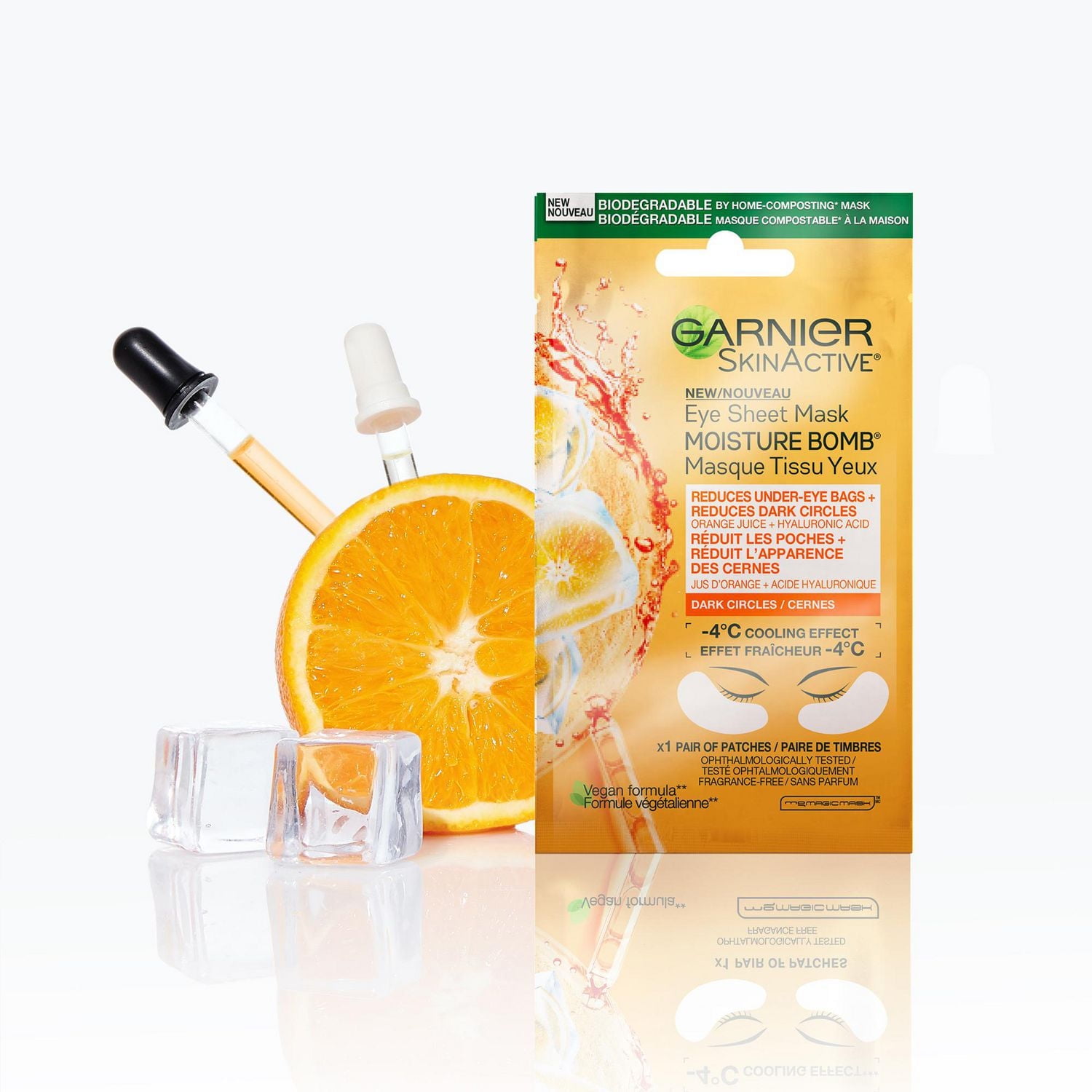 Garnier Skinactive Bombe à l'humidité Masque Sachet pour les yeux Avec Jus d'Orange