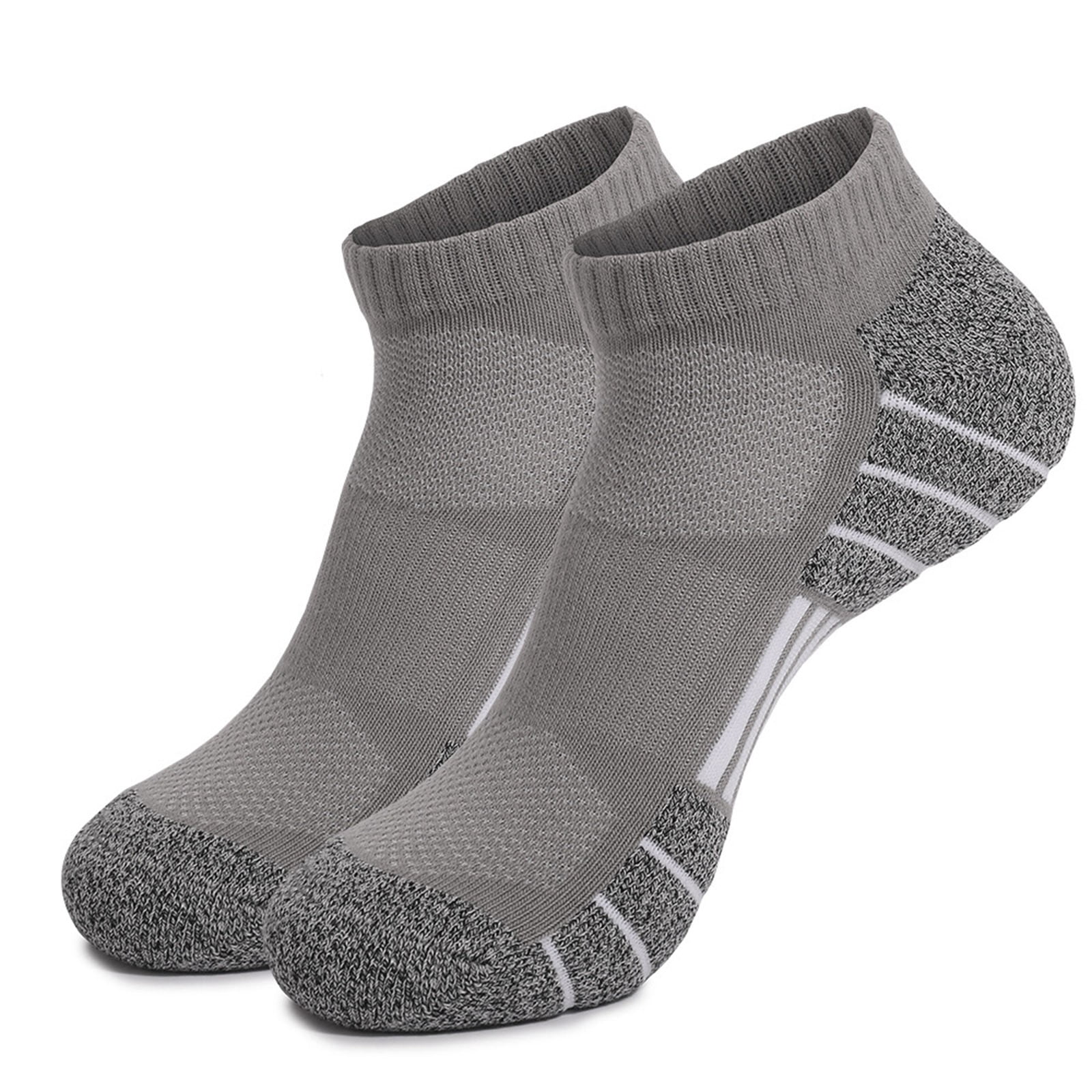 Riecok 6 Pairs Mens Ankle Socks Thick Thermal Non Slip Grip Crew Socks Low Cut Breathable Soft Comfortable Socks for Travel Hiking and Running