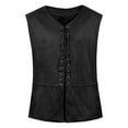 thumbnail image 2 of Wyobmus Mens Lace-Up Tank Tops Retro Sleeveless V Neck Tank Shirt Steampunk Tunic Waistcoat S-2X Black, 2 of 4