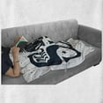 thumbnail image 6 of Beach Saying Soft Flannel Fleece Throw Blanket, Vintage Surf Catch Wave Typographic Design with a Mini Van, Cozy Plush for Indoor and Outdoor Use, 50" x 60", Dark Blue and White, by Ambesonne, 6 of 6