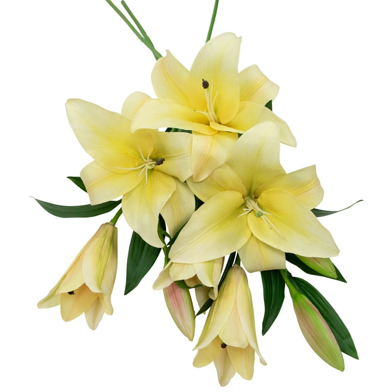 Lilly　0603 Northlight Real Touch™ Yellow Artificial Lily Floral Stems