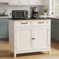 thumbnail image 2 of Wooden Coffee Bar，Asofer Kitchen Pantry Storage Cabinet, Sideboard Buffet with Adjustable Shelf and 2 Drawers for Kitchen,Living Room,hallways,Retro/Gray, 2 of 15