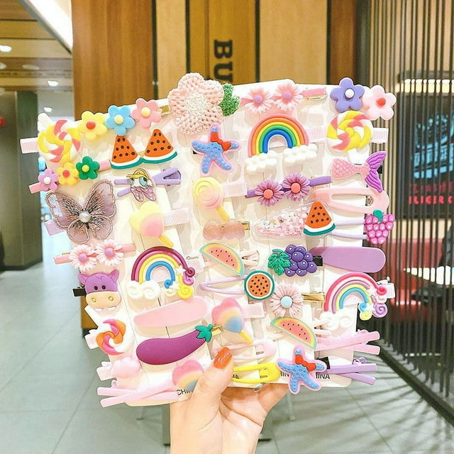 42 PCS Baby Girls Hair Clips, Colourful & Cute Hair Accessories | Multicolour