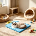 thumbnail image 4 of Pet Ice Pad Dog Mat, Waterproof Polyester Sleeping Pad, Non-Slip Breathable All Season Pet Bed Mat for Indoor Beds, Balconies and Living Spaces, Light Blue/Green, 4 of 5