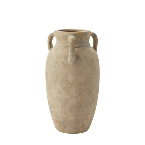 My Texas House 12" Taupe Solid Handled Ceramic Vase