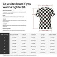 thumbnail image 4 of Bixox Men's Black and White Checkerboard Printed Short Sleeve Skinny Athletic T-Shirt, 4 of 6