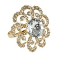 thumbnail image 2 of Saro Lifestyle Jeweled Floral Napkin Rings (Set of 4) Gold, 2 of 5